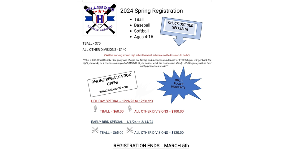 Spring 2024 Registration Open!
